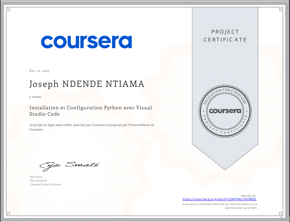 Certification Python Coursera
